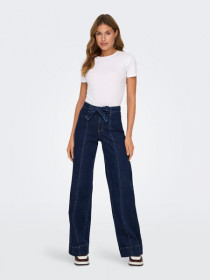 Only Blush High Waist Belt Jeans Madison Dark Blue